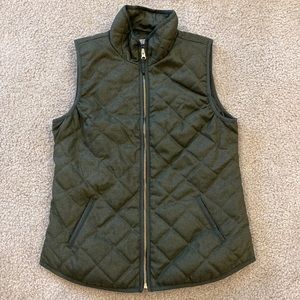 Green quilted vest